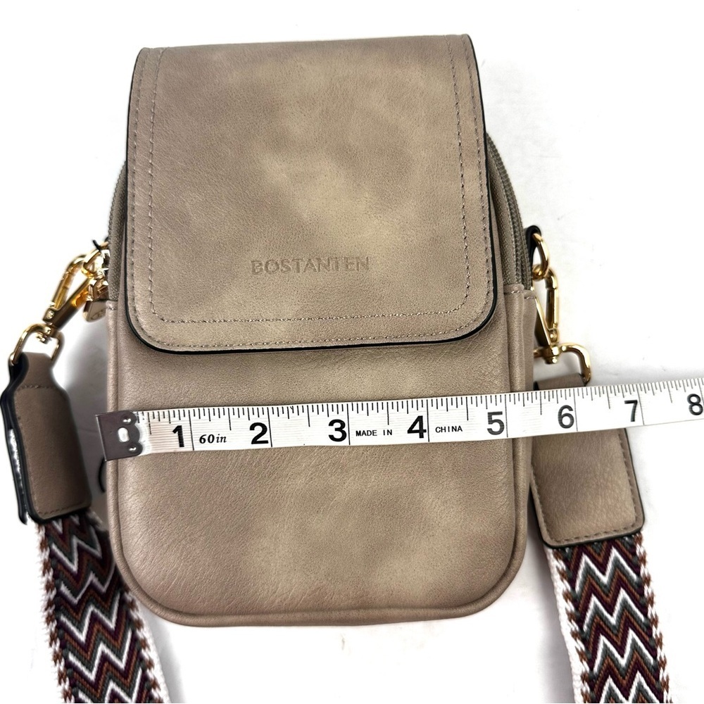 BOSTANTEN Crossbody Bag Tan Brown Handbag Purse Womens Guitar Strap Brand New - Picture 10 of 12